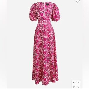 J.CREW Collection puff-sleeve V-neck maxi dress in drapey floral